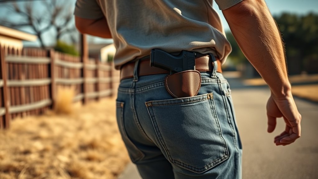 holstered handgun must stay secure